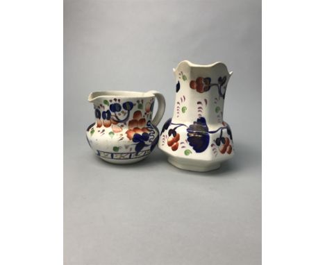 COLLECTION OF ALLERTON HAND DECORATED CERAMICS, including a cake plate, two jugs, cups and saucers