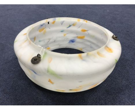 GLASS CEILING LIGHT SHADE, of circular form, along with four other glass ceiling light shades (5)