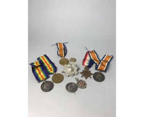 THREE WWI MEDALS, awarded to Pte. D. McGilvray A. & S. Highrs; along with two further WWI medals awarded to Pte F. J. Mitchel