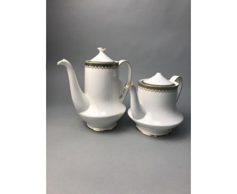 PARAGON KENSINGTON PATTERN TEA, COFFEE AND DINNER SERVICE, including tea pot, coffee pot, lidded tureen, gravy boat on stand,