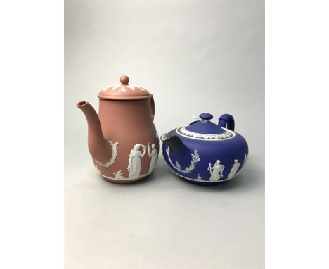 WEDGWOOD JASPERWARE TEAPOT, along with Wedgwood Jasperware vases, dishes and trinket boxes, approx 50 pieces