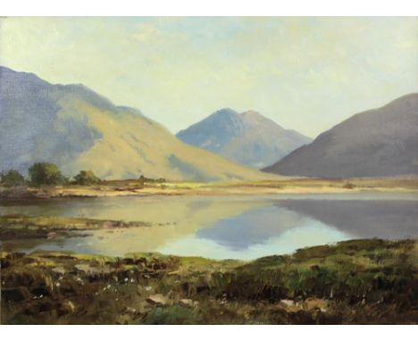 Maurice Canning Wilkes A.R.H.A., RUA (1910 - 1984)"Evening Light, Lough Muck, near Killary, Connemara," O.O.C., extensive lan