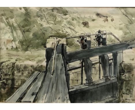 Thomas Ryan (PRHA) b. 1929"Lough Gate No. 1," pen and watercolour, approx. 14cms x 19cms (5.6" x 7.5") signed and dated 'Thom