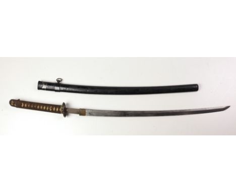 A fine quality 19th Century Japanese Samurai / Katana Sword, the bone handle with makers name and marks, a decorative grip an