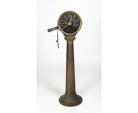 A Victorian period solid brass Ships Telegraph, by J.W. Ray &amp; Co. Ltd., (Liverpool), with Royal Navy Ordnance mark D.A. S