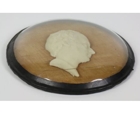 An early 19th Century Wax Portrait Profile, possibly of Charles Manners, in a circular frame, approx. 25cms (9 3/4") diameter