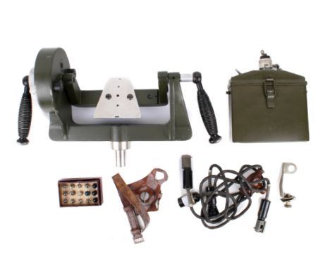 A Russian mounting frame and a lighting pack. The first for Zeiss 12x60 binoculars, marked 'TZK R-12071 WZU1-88' in green fin