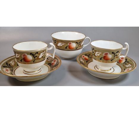 Collection of 19th century Swansea porcelain cups and saucers to include: large tea cup, two coffee cups and two saucers, pai