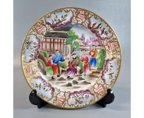 19th century Swansea porcelain plate, hand painted in the 'Mandarin' pattern, circa 1816, from the Sir Leslie Joseph Collecti