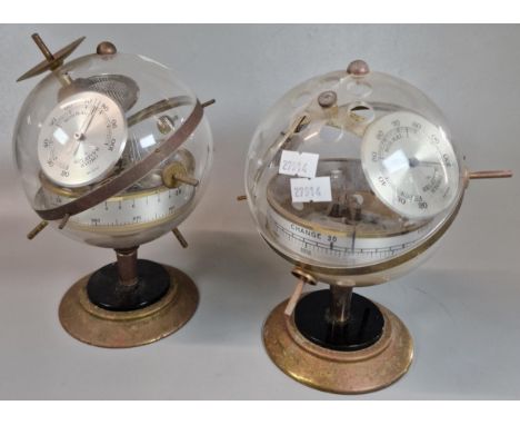 Pair of vintage novelty West German Sputnik barometer weather stations. (2)  (B.P. 21% + VAT)