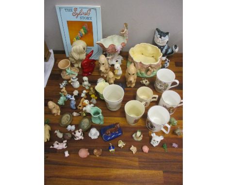 Collectable ceramics to include commemorative mugs, Sylvac model animals and other items 