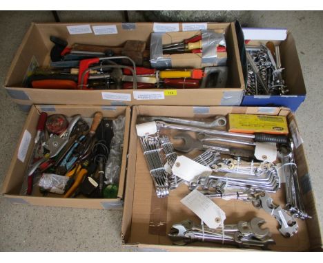 A quantity of tools to include chisels and spanners 