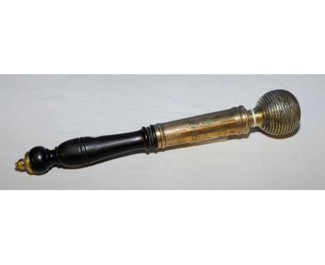 Brass tipstaff with turned wood handle with engraved George IV cipher Public Office Armagh C/7 