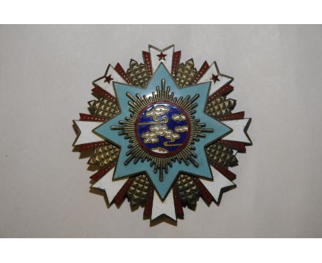 Large Chinese military enamel breast badge 