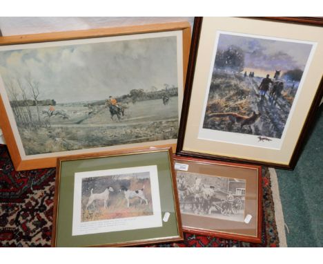 Townsend hunting print, photographic print of heavy horses, working terriers and' Another Day' fox hunting print (4)