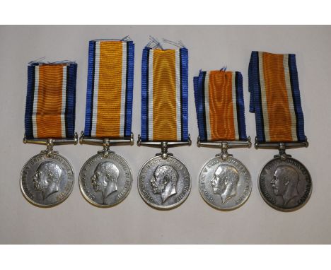 Five Artillery related 1914-18 British war medals awarded to 118162 BMBR. G. Clarke R.A, 194900 GNR.E. Wilkinson R.A, S2308 G