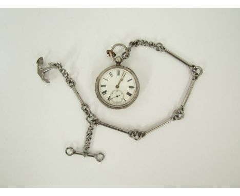 A Victorian silver open face pocket watch, London 1888, Roman numerated chapter ring, subsidiary second sweep, the movement m