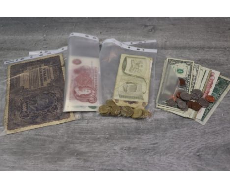 Collection of vintage UK &amp; World coins and Banknotes to include; USA Dollars, Canada Dollars, Portugal 500 Escudos, San M