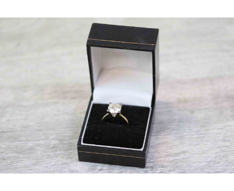 A 2.75 carat diamond solitaire 18ct yellow and white gold ring, four claw set round brilliant cut diamond, accompanied by IDR