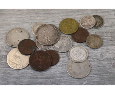 Small collection of vintage UK coins to include a 1787 George III Shilling