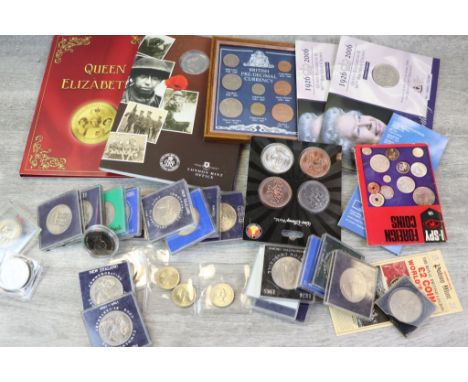 Box of mixed mainly UK coinage to include BU &amp; Cupro Nickel, commemorative issues etc