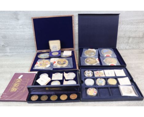 Group of collectors Coins &amp; medallions etc to include; Defining Moments of WWII, Nuie Islands Silver Dollar 2011, four la