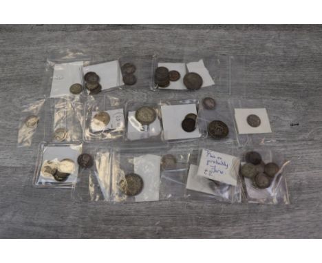 Group of vintage English Silver coinage to include Victorian, mainly Three &amp; Fourpence coins