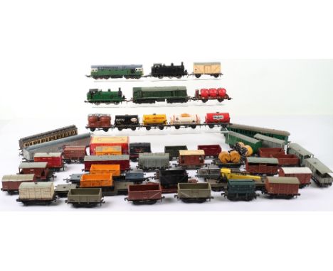 Quantity of Unboxed Hornby Dublo 00 Gauge Locomotives/ Goods Rolling Stock, including: 2230 2 rail class 20 Bo-Bo Diesel loco