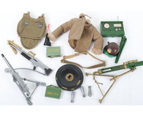 A Quantity of Vintage Original Action Man Uniforms Accessories From 1960’s Combat Soldier, including: Bivouac tent, with pole