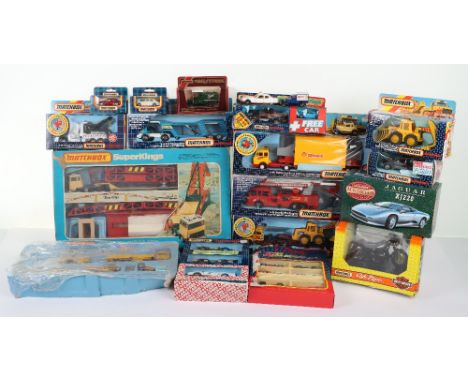 Collection of Matchbox Superkings Die-cast boxed models, including, K-39 Snorkel Fie Engine, K-10 Car Transporter, K-130 Pete