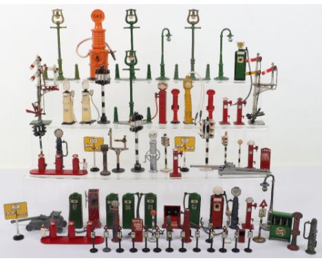 A Quantity of Petrol Pumps, Road Signs and Street Furniture, including:  Britains, Dinky Toys, Matchbox Toys, Triang Spot On 