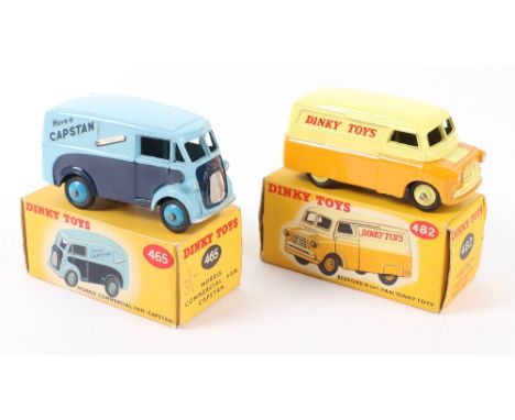 Two Dinky Toys Vans, 482 Bedford ‘DINKY TOYS’ van, orange and yellow body, yellow hubs, in near mint original condition, with