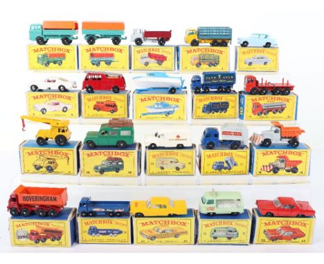 Collection of Thirty Six Matchbox Lesney Regular Wheels Boxed Models,including:1e Mercedes Truck, 2d Mercedes Trailer,3b Bedf