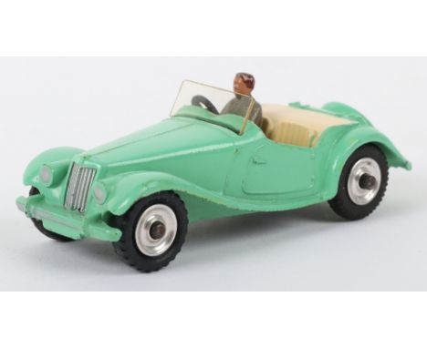 Dinky Toys 102 M.G. Midget, pale green body, beige interior, grey driver, with spun wheels hubs, in excellent unboxed origina