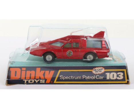 Dinky Toys 103 Spectrum Patrol Car from ‘Captain Scarlet’ metallic red body, in near mint original condition, complete with a