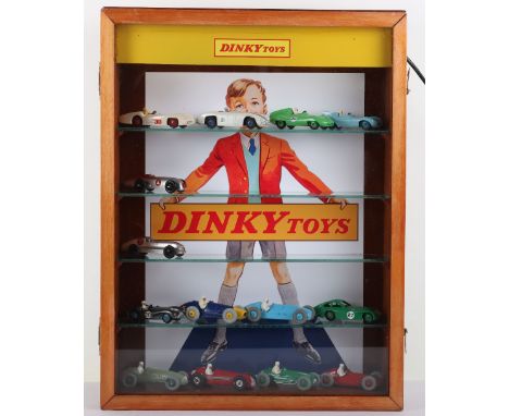 Dinky Toys  Scratch Built Display Glass Cabinet, four glass shelves, with fluorescent light fitting (52cms H x 40cms W x 10cm