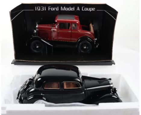 Sun Star 1931 Ford Model A Coupe and Bos Models Mercedes 170V, both 1:18 scale in mint boxed condition. (2 items)