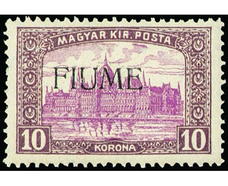  1918 - Veduta 10 k. soprastampa a macchina - Raro - Firme Oliva e Raybaudi (Sass. n. 21) -  nuovo linguellato  Base d'asta €