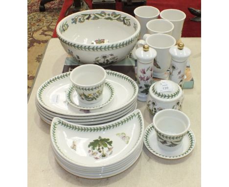 Twenty-four pieces of Portmeirion 'Botanic Garden' table ware, including mixing bowl, chop and serve bowl, six oval plates, 2
