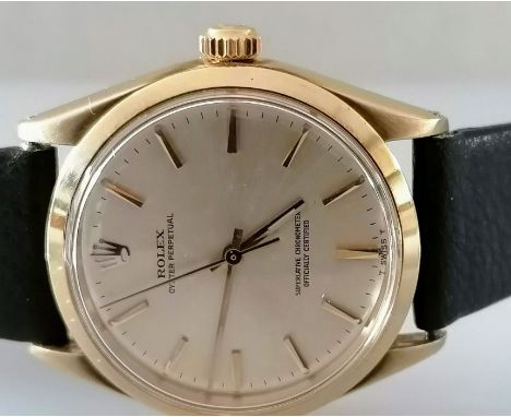 A Rolex Perpetual Oyster Gentleman's wristwatch, circa 1964, ref. 1002, numbered 1008911, case 9ct gold, screw down winding c