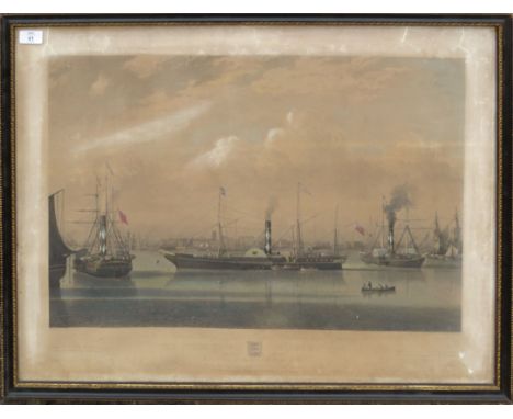 After J Ward, engraved by R G Reeve, "The Steam Ship Wilberforce", hand coloured aquatint, published 1838, 46 x 69cm