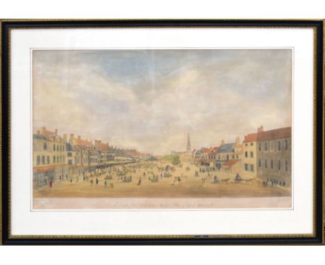 After J Butcher, engraved by R Pollard, "A south east view of the market place of Great Yarmouth", hand coloured engraving, 3