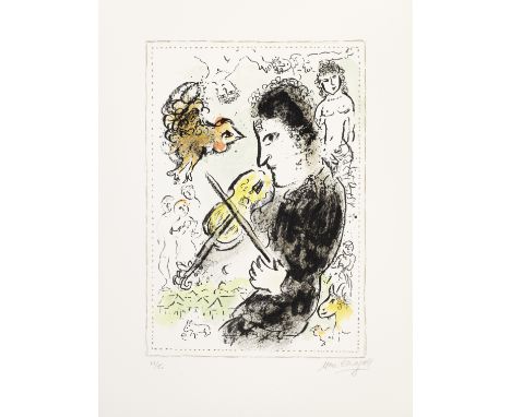 Marc Chagall (1887-1985)Le Violoniste au Coq (Mourlot  1000) Lithograph in colours, 1982, on Arches wove paper, signed and nu