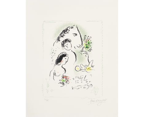 Marc Chagall (1887-1985)Les Amoureux (Mourlot  994) Lithograph in colours, 1982, on Arches wove paper, signed and numbered 30