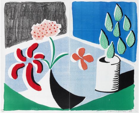 David Hockney (born 1937)Red Flowers and Green Leaves, Separate, May Hand-made print in colours executed on an office copier,