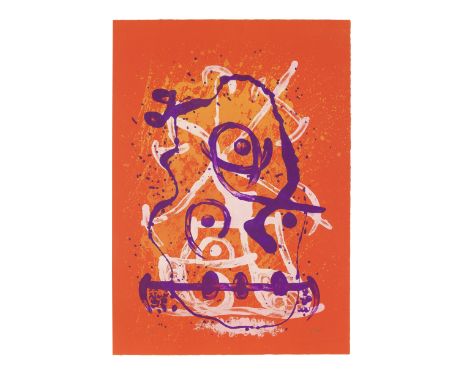 Joan Miró (1893-1983)Horse Ride - Violet Red (Mourlot 610) Lithograph in colours, 1969, on BFK Rives wove paper, signed and n