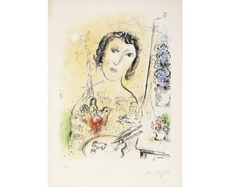 Marc Chagall (1887-1985)Autoportrait (Mourlot  709) Lithograph in colours, 1974, on Arches wove paper, signed and numbered 27