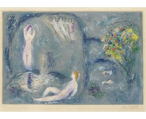 Marc Chagall (1887-1985)La Caverne des Nymphes, from Daphnis et Chloé (Mourlot 321; Cramer books 46) Lithograph in colours, 1