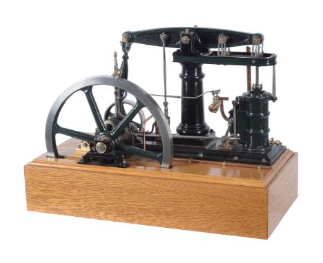 An exhibition standard model of a live steam 'Model Engineer' beam engine, built from Reeve's castings and having turned cent