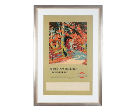 Walter E. Spradbery (British 1889-1969) Burnham Beeches by Motor Bus. Lithograph in colours, 197 x 60cm (framed 123 x 84cm).